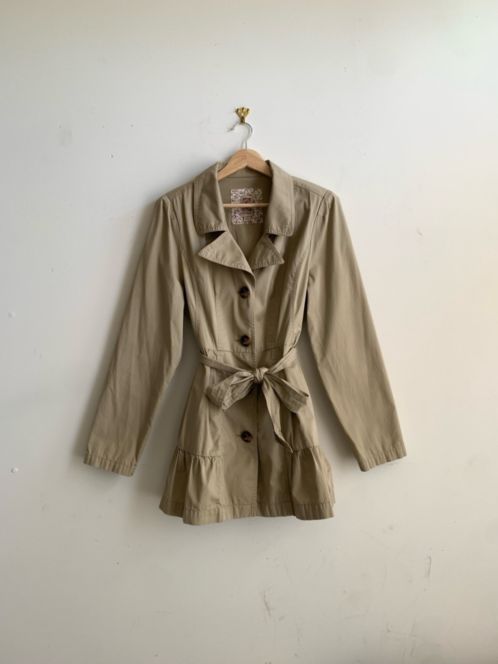 Y2K Twee Peplum Hem Trench Coat